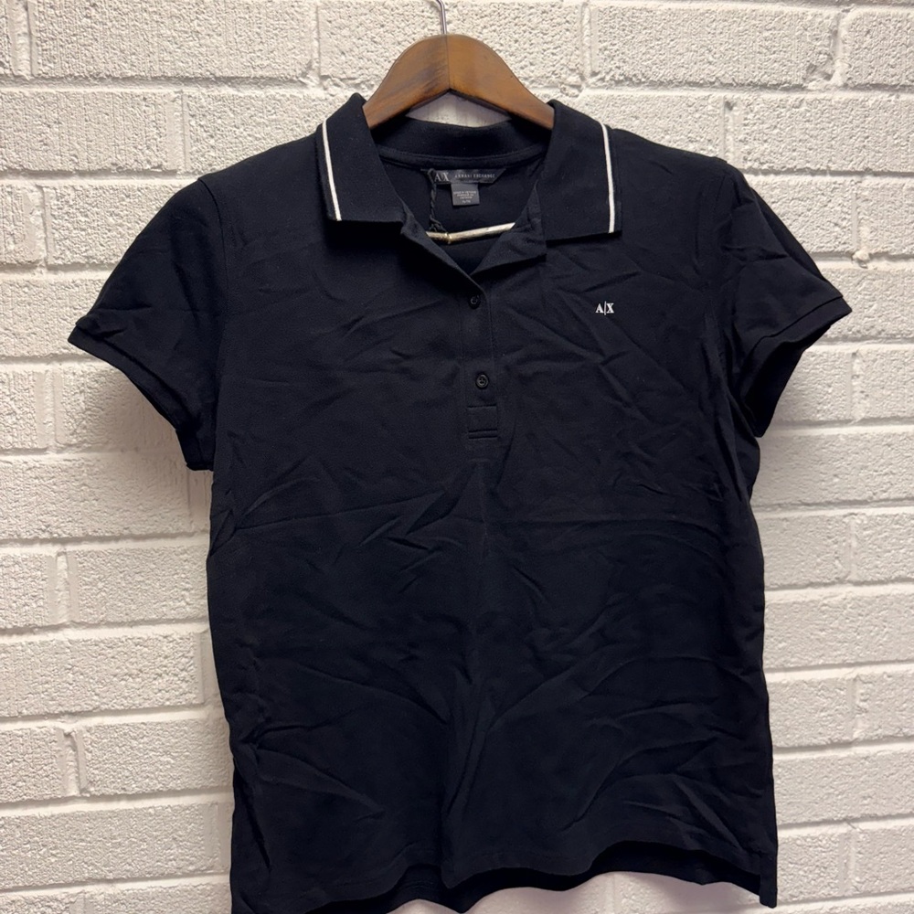 Armani Exchange Women's Black Polo Shirt